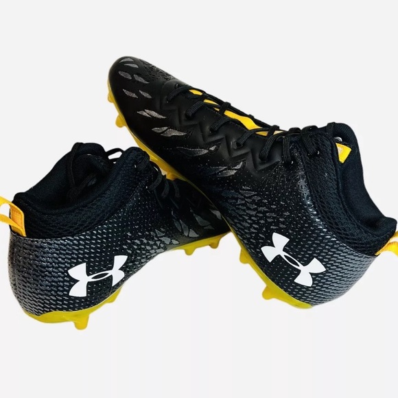 Under Armour Spotlight UA Football Cleats Black/Yellow 3023963-009 Mens Size 13 - Picture 8 of 10
